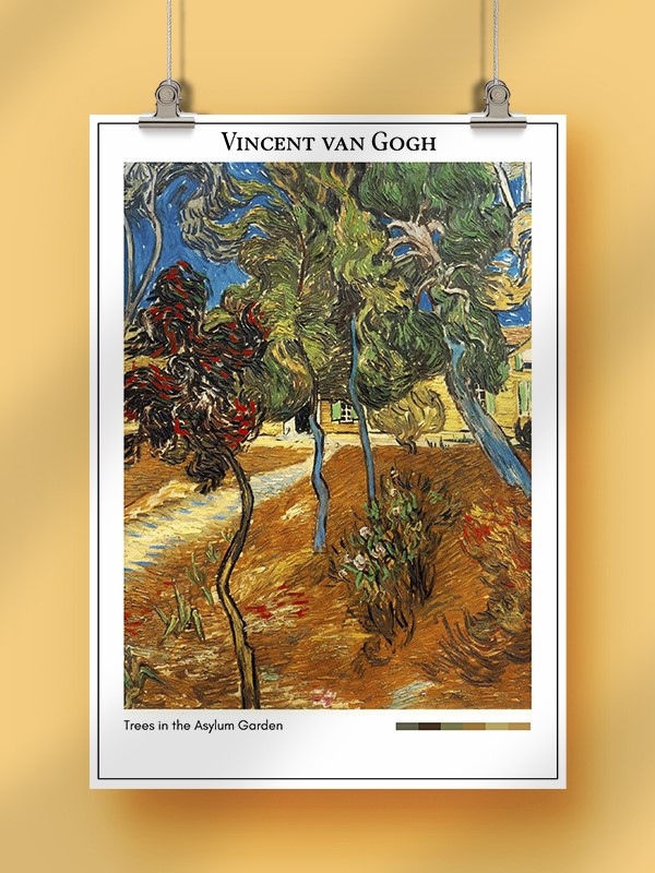Vincent van Gogh Trees in the Asylum Garden Poster