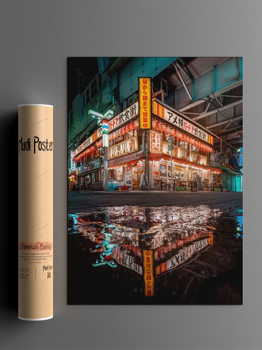 Ueno market  Anime Poster Çerçevesiz Yüksek Kalite Anime Duvar Poster