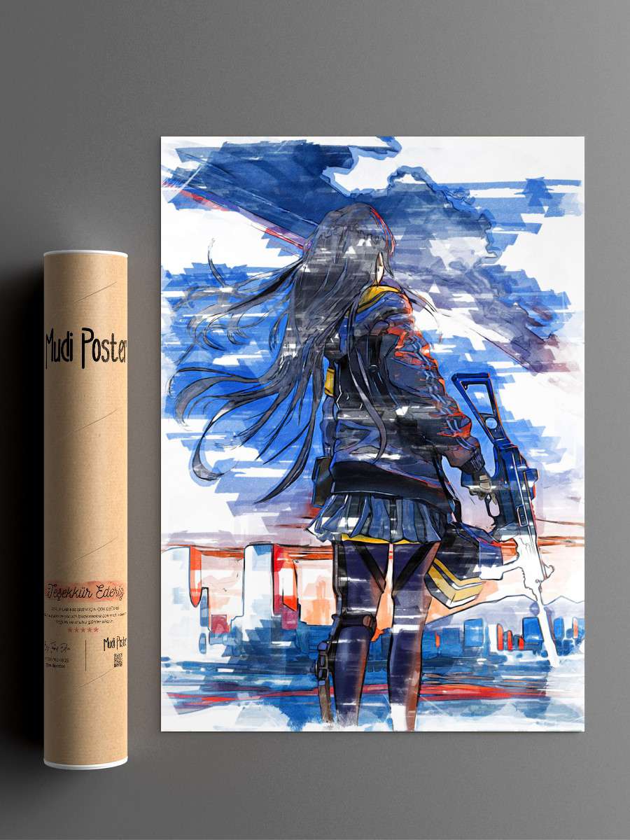 UMP45 Girl Frontline Anime Poster Çerçevesiz Yüksek Kalite Anime Duvar Poster
