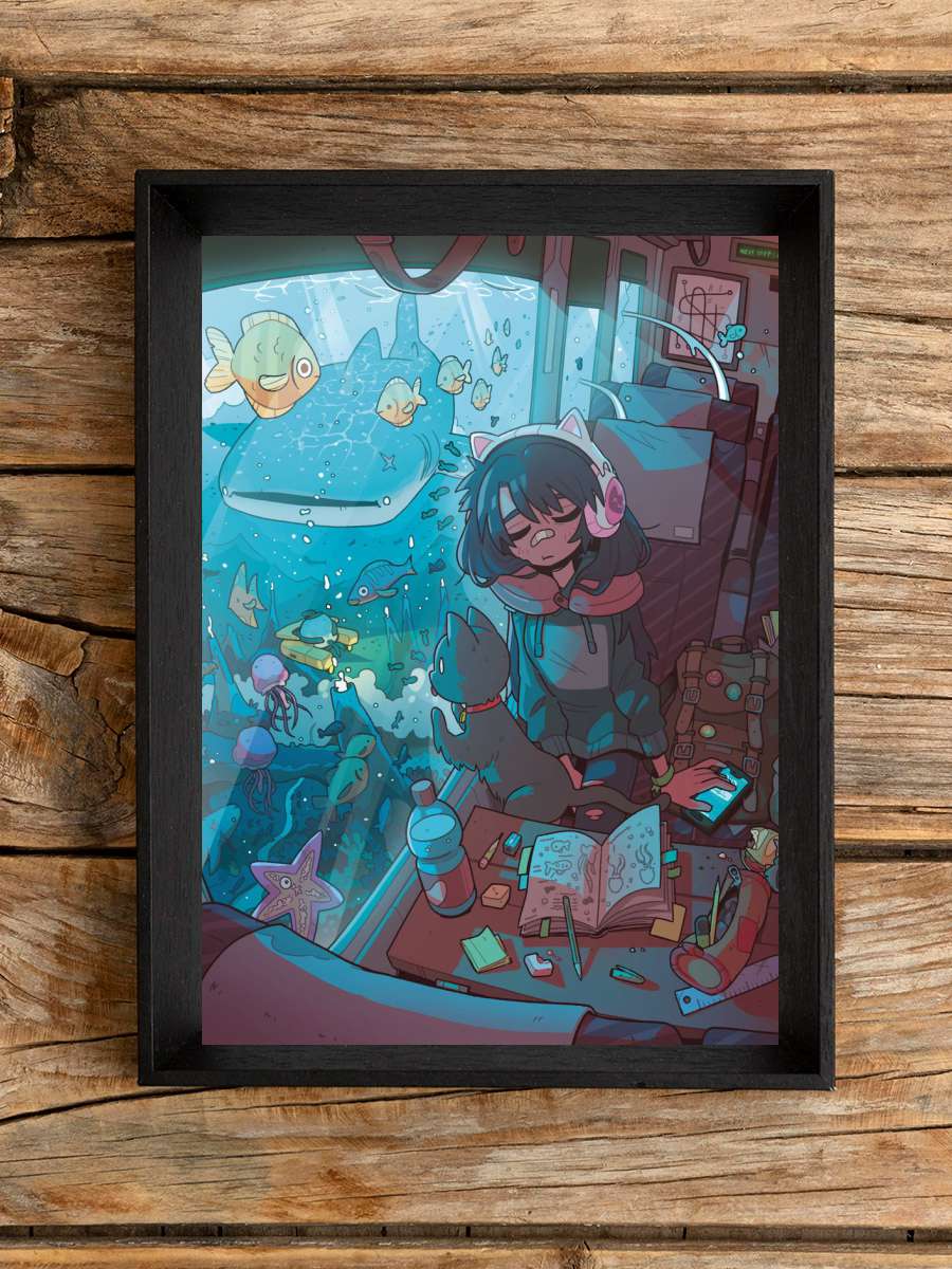 Underwater train Anime Poster Çerçevesiz Yüksek Kalite Anime Duvar Poster