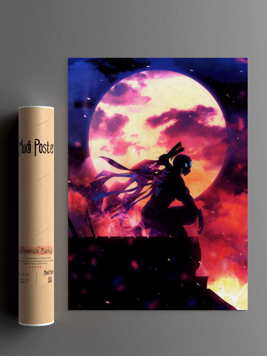 Uzui Tengen Demon Slayer Anime Poster Çerçevesiz Yüksek Kalite Anime Duvar Poster