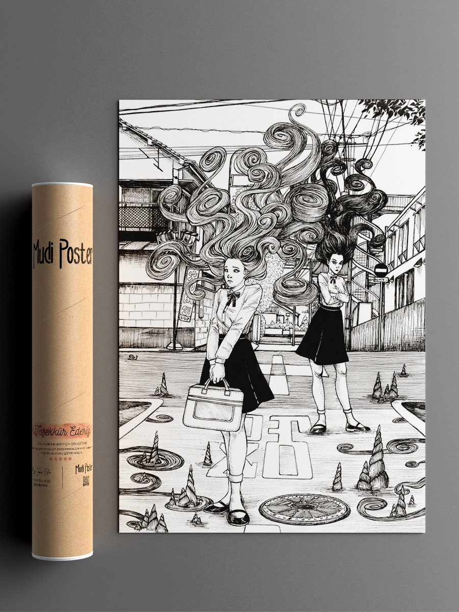 Uzumaki Medusa cover Anime Poster Çerçevesiz Yüksek Kalite Anime Duvar Poster