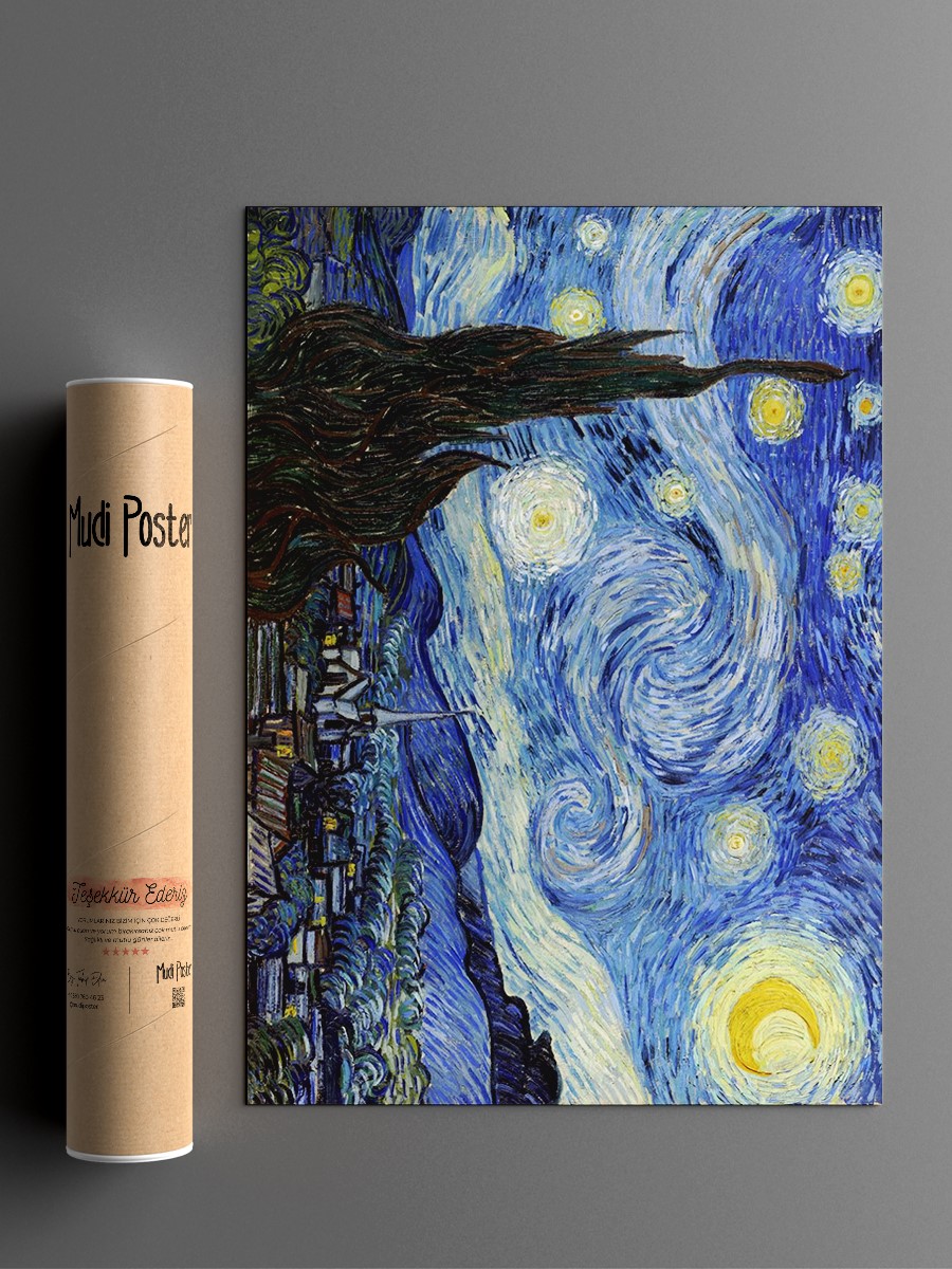Van Gogh Starry Night Tablo Sanatsal Ünlü Ressam Poster Çerçevesiz Yüksek Kalite Poster