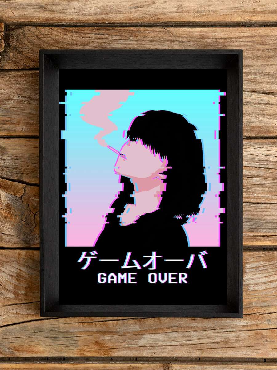 Waifu Anime Girl Smoking Anime Poster Çerçevesiz Yüksek Kalite Anime Duvar Poster