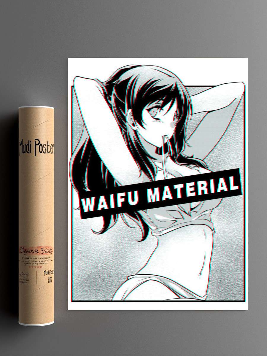 Waifu Material Anime Poster Çerçevesiz Yüksek Kalite Anime Duvar Poster