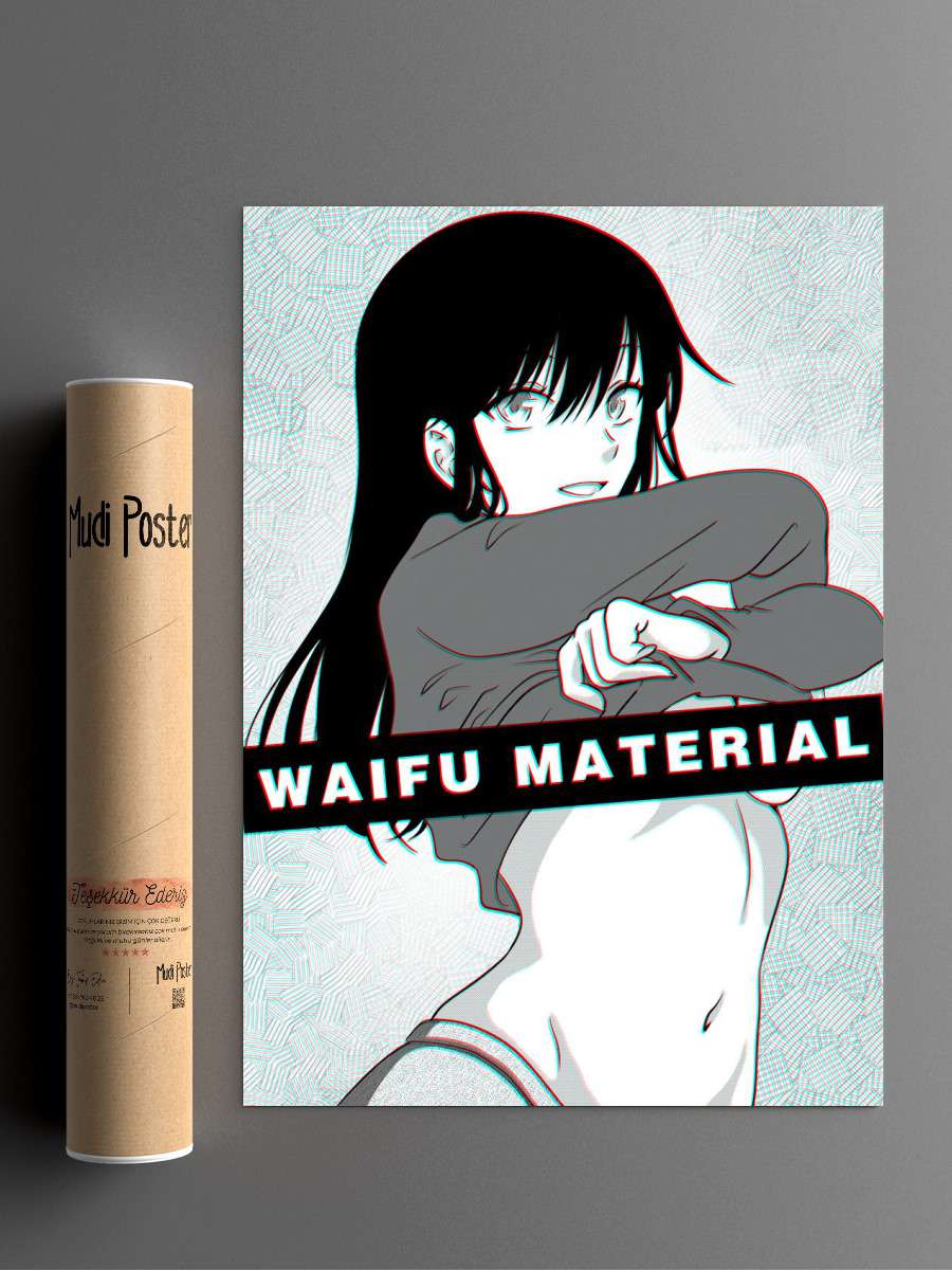Waifu Material Anime Poster Çerçevesiz Yüksek Kalite Anime Duvar Poster