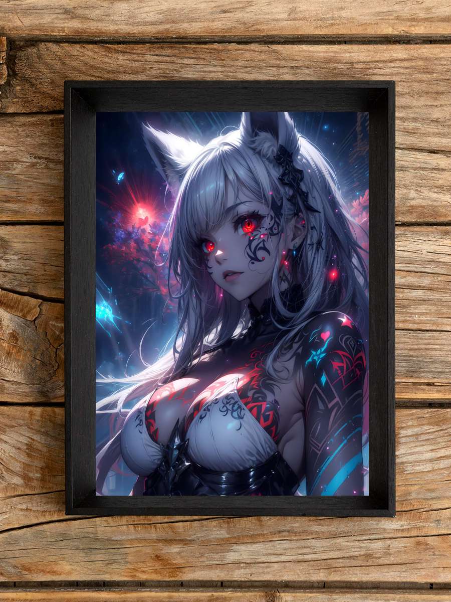 White Anime Fox Girl Anime Poster Çerçevesiz Yüksek Kalite Anime Duvar Poster