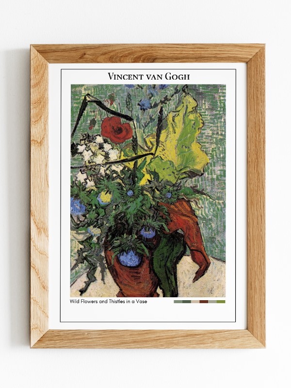 Vincent van Gogh Wild Flowers and Thistles in a Vase Poster