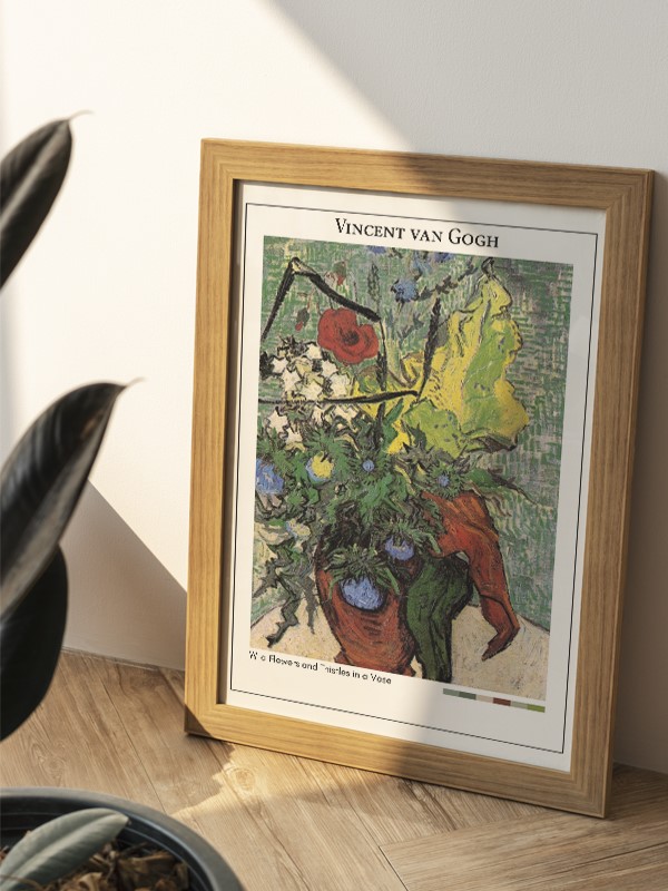 Vincent van Gogh Wild Flowers and Thistles in a Vase Poster