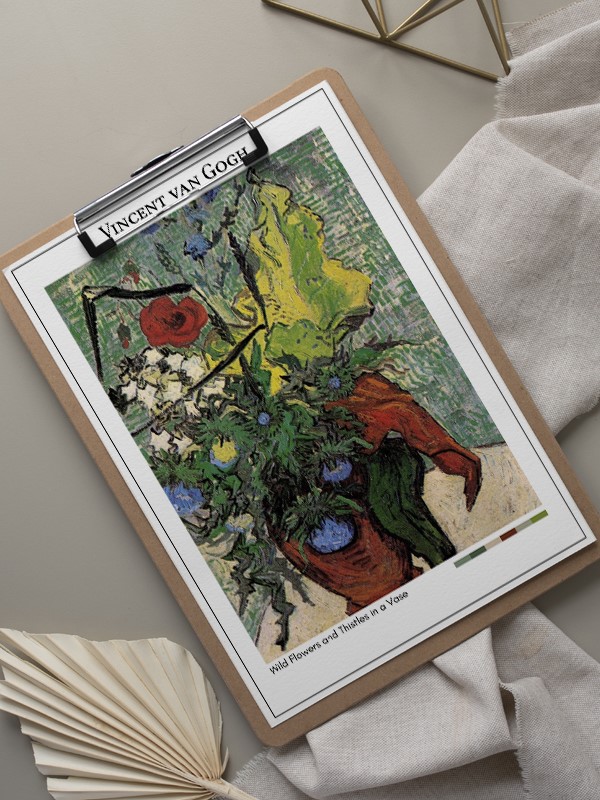 Vincent van Gogh Wild Flowers and Thistles in a Vase Poster