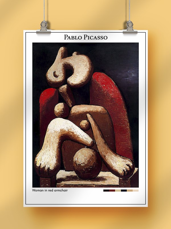 Pablo Picasso Woman in red armchair Poster