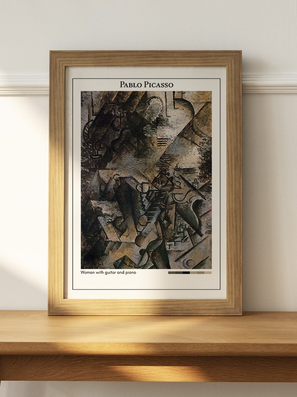 Pablo Picasso Woman with guitar and piano Poster
