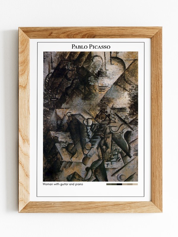 Pablo Picasso Woman with guitar and piano Poster