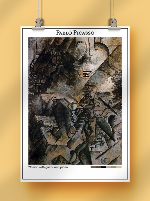 Pablo Picasso Woman with guitar and piano Poster