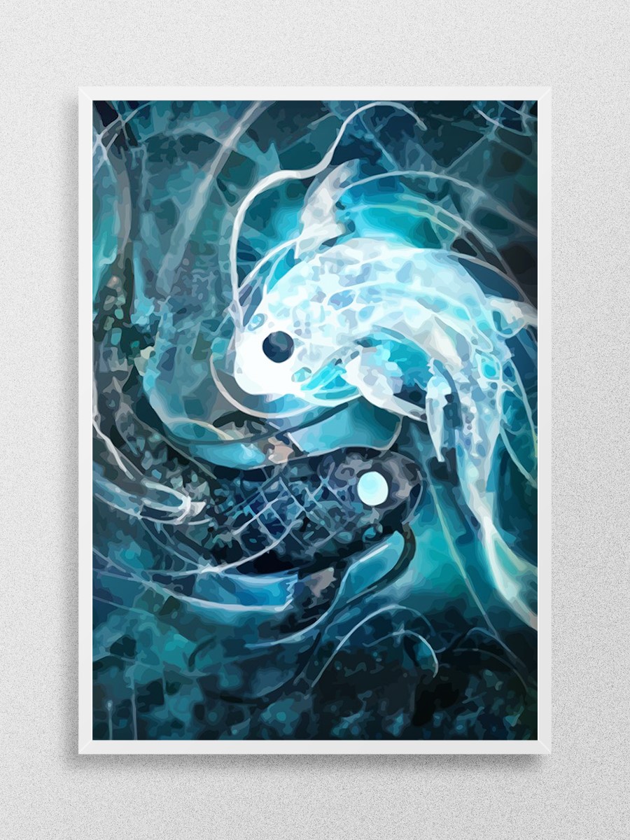Ying yang Fish Anime Poster Çerçevesiz Yüksek Kalite Anime Duvar Poster