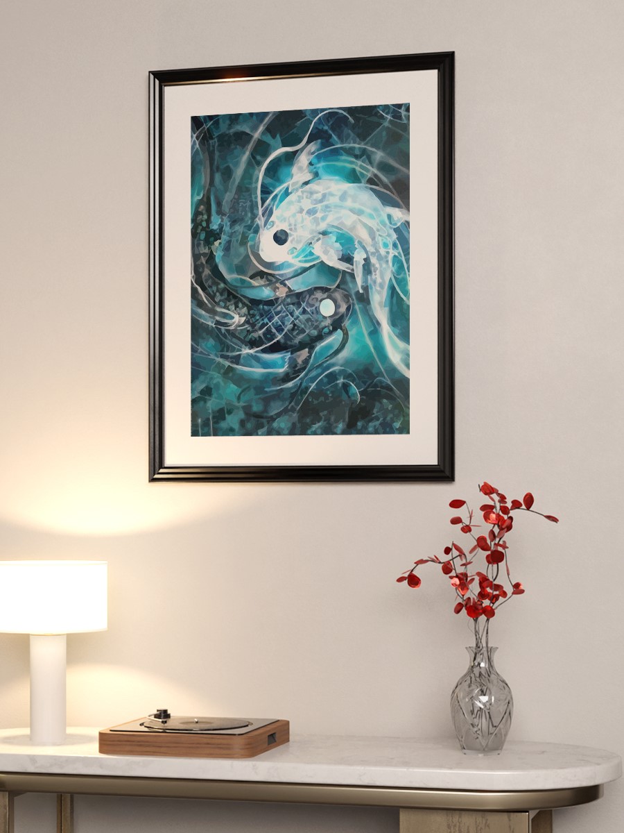 Ying yang Fish Anime Poster Çerçevesiz Yüksek Kalite Anime Duvar Poster