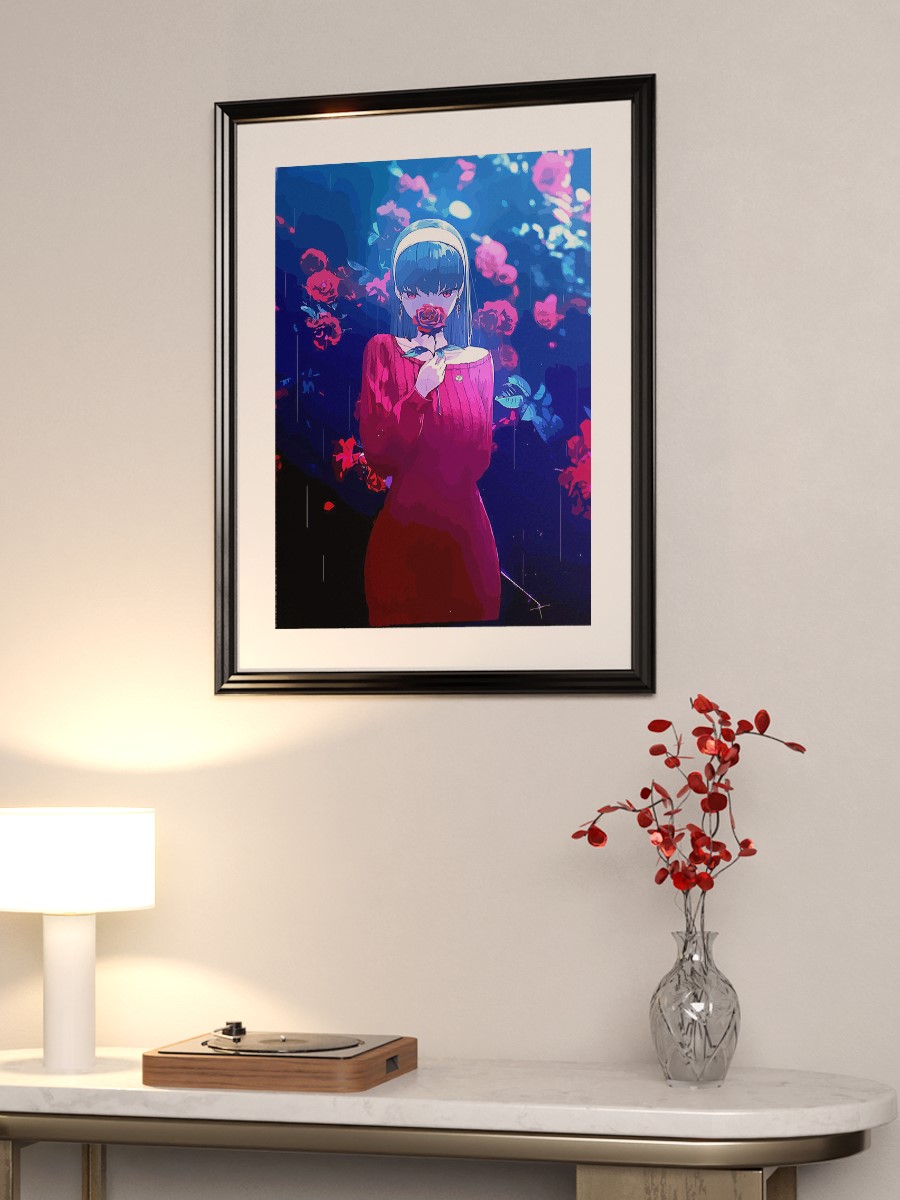 Yor Forger and rose Anime Poster Çerçevesiz Yüksek Kalite Anime Duvar Poster