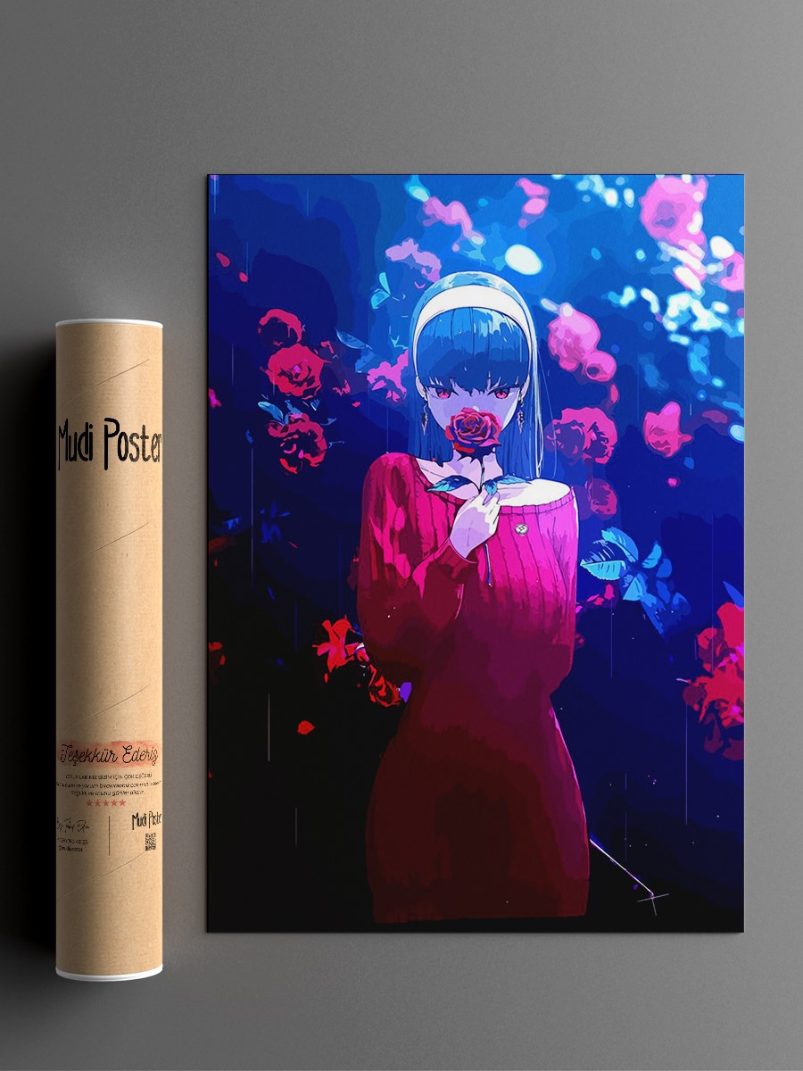 Yor Forger and rose Anime Poster Çerçevesiz Yüksek Kalite Anime Duvar Poster