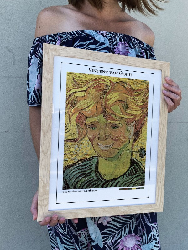 Vincent van Gogh Young Man with Cornflower Poster