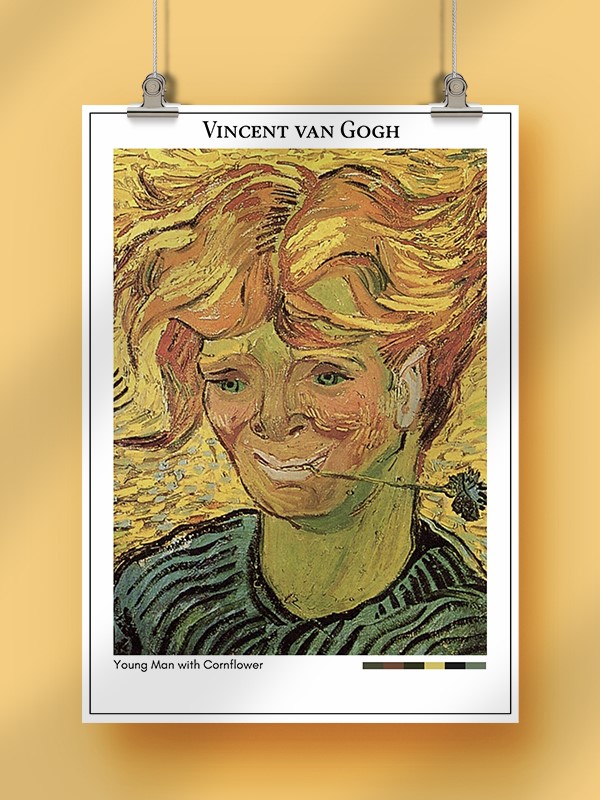 Vincent van Gogh Young Man with Cornflower Poster