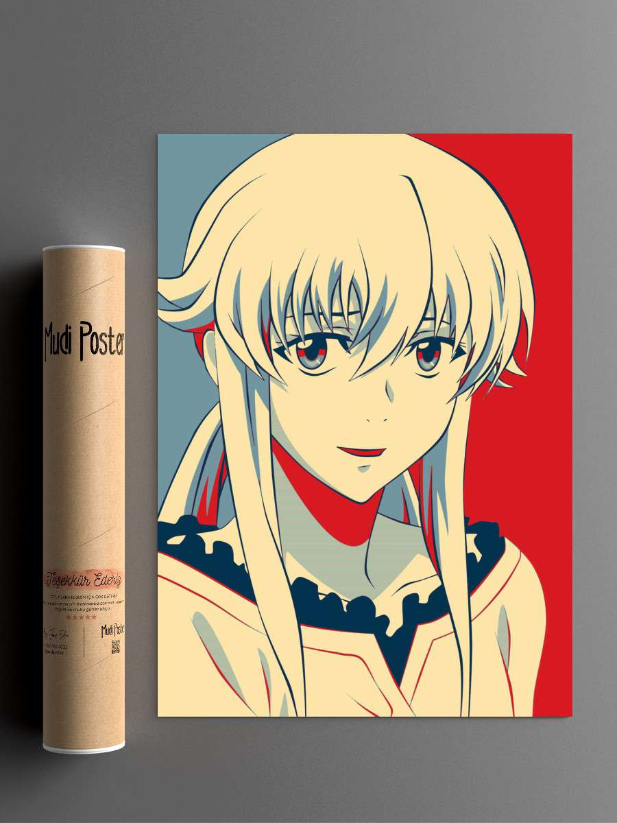 Yuno Gasai Anime Poster Çerçevesiz Yüksek Kalite Anime Duvar Poster