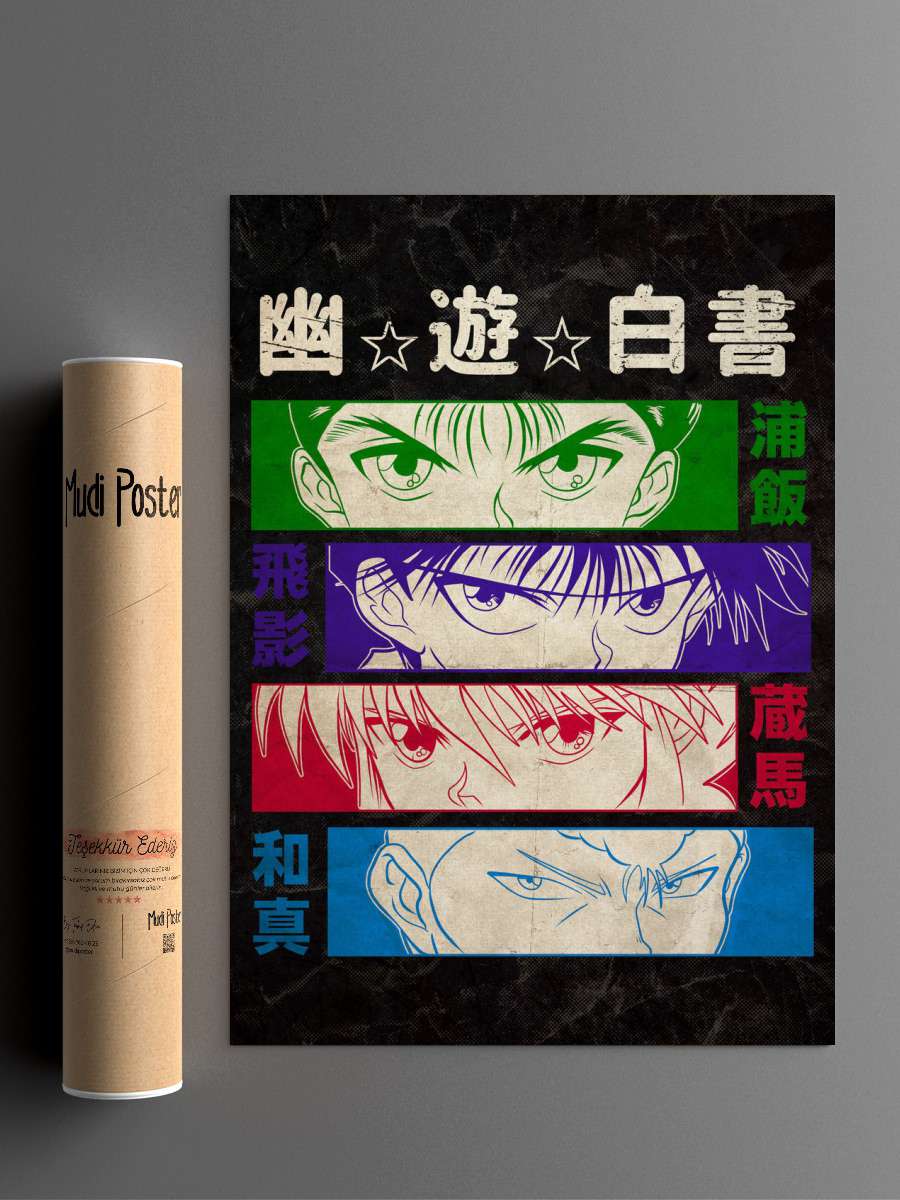 Yuyuhakusho vintage Anime Poster Çerçevesiz Yüksek Kalite Anime Duvar Poster