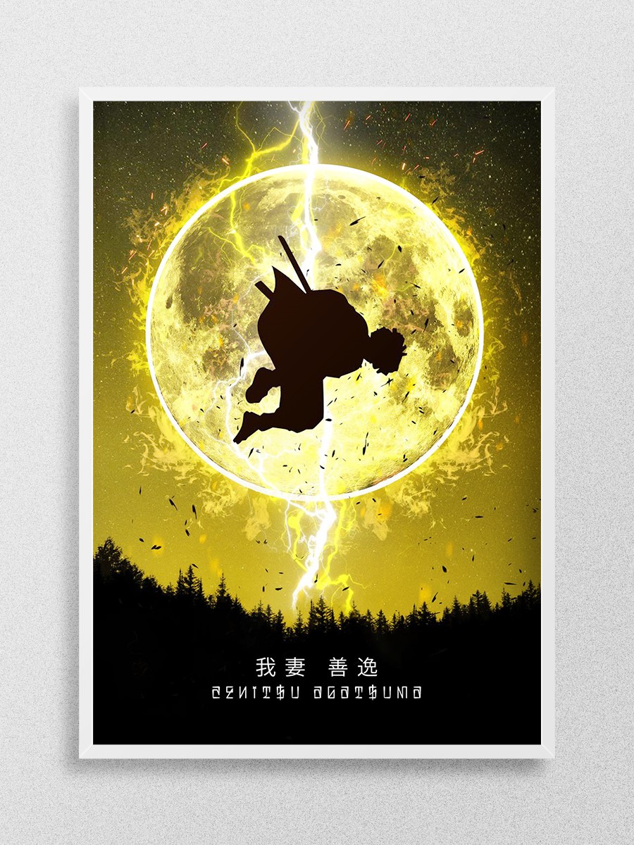 Zenitsu Agatsuma Anime Poster Çerçevesiz Yüksek Kalite Anime Duvar Poster