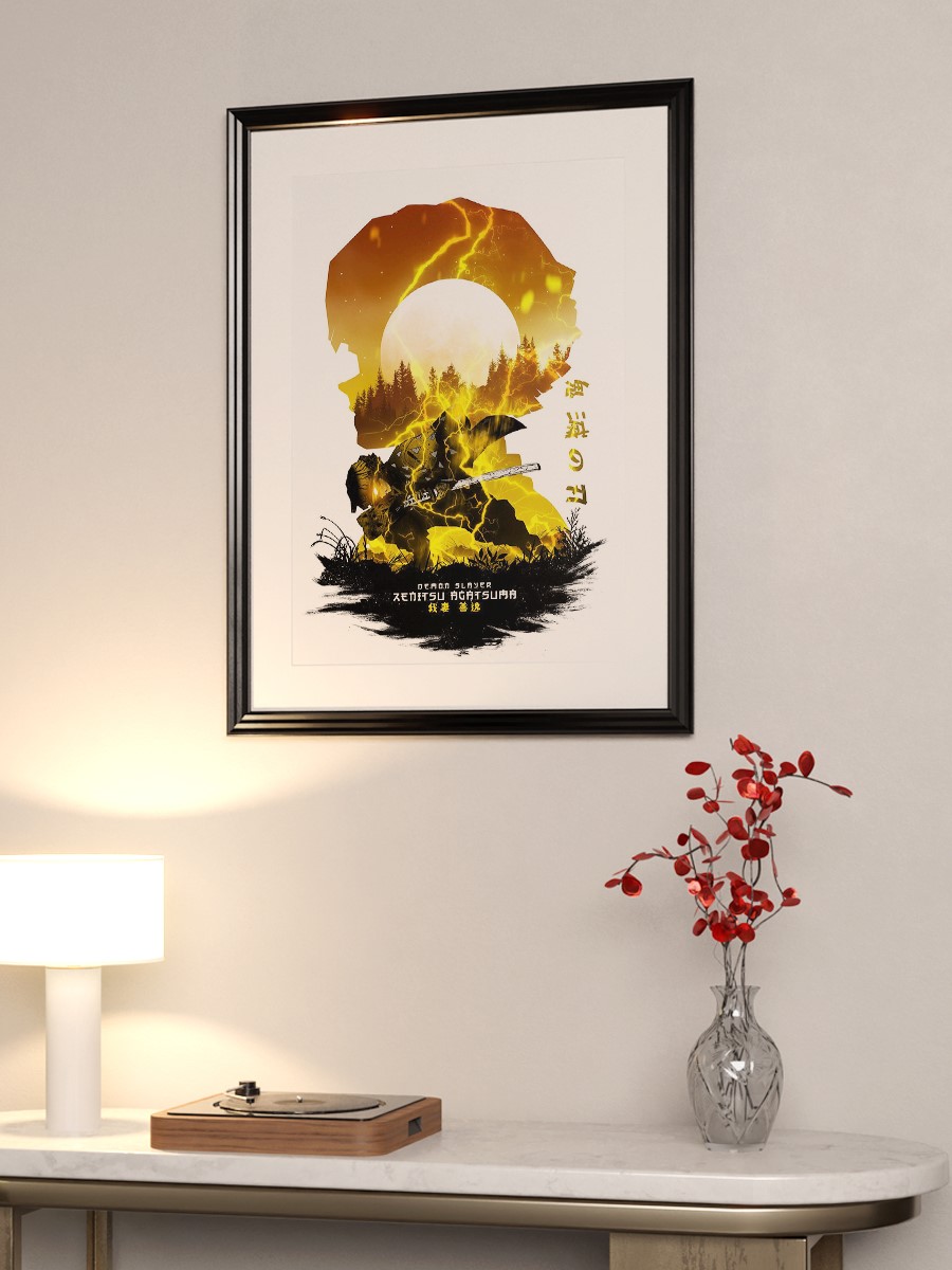 Zenitsu Agatsuma Anime Poster Çerçevesiz Yüksek Kalite Anime Duvar Poster