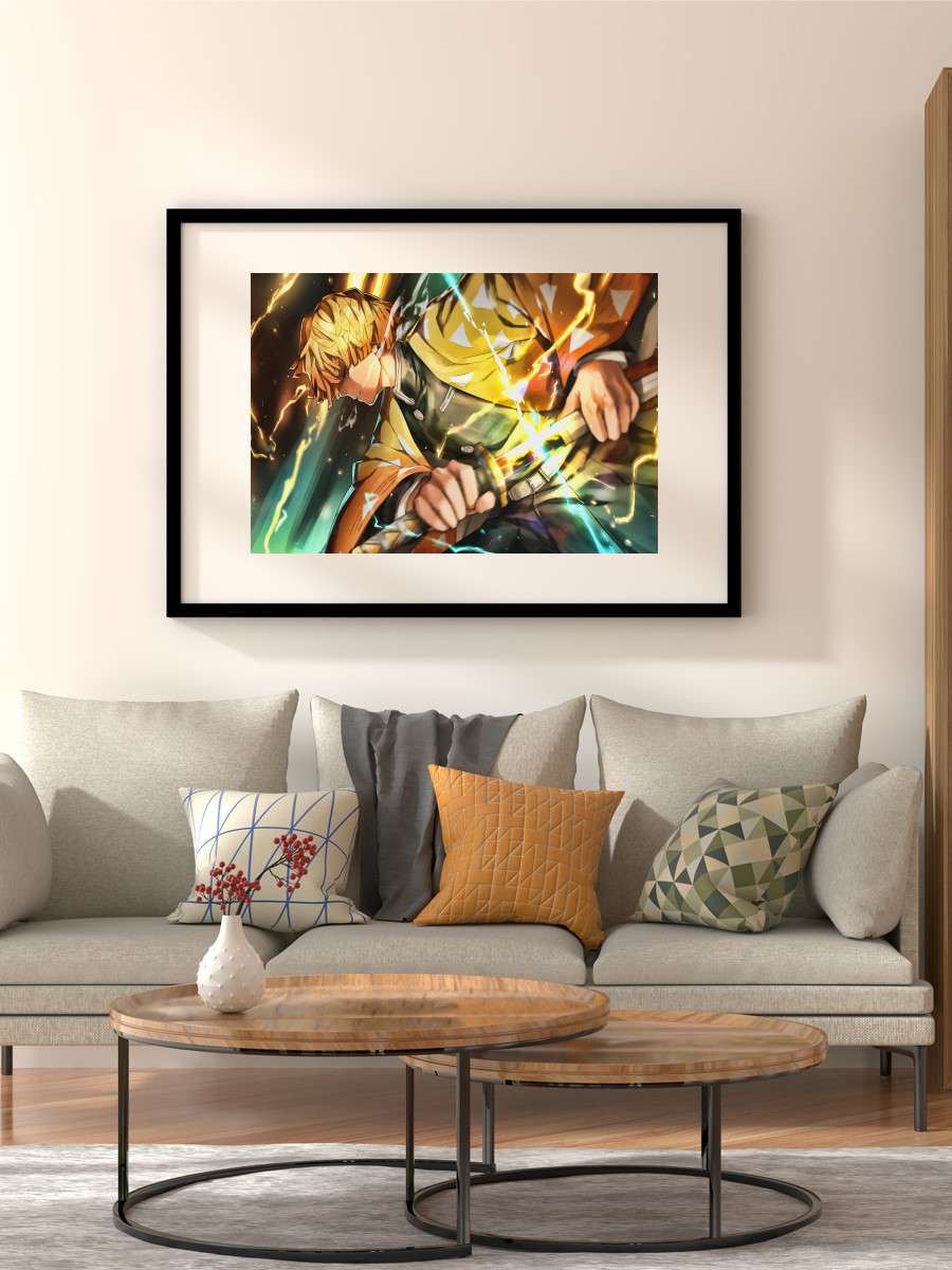 Zenitsu Agatsuma Anime Poster Çerçevesiz Yüksek Kalite Anime Duvar Poster