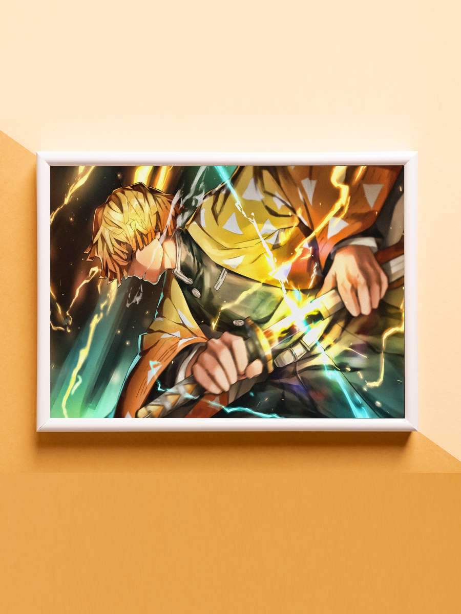 Zenitsu Agatsuma Anime Poster Çerçevesiz Yüksek Kalite Anime Duvar Poster