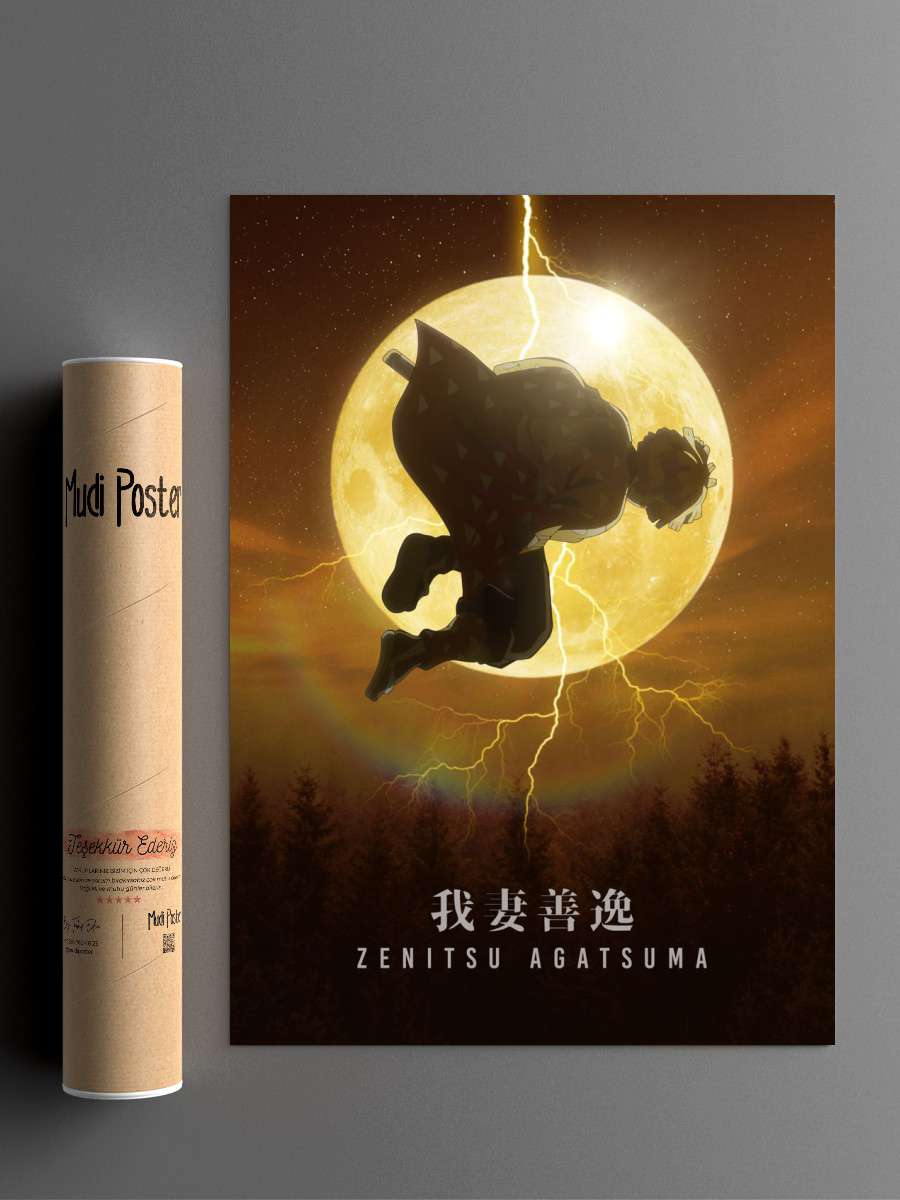 Zenitsu Demon Slayer Anime Poster Çerçevesiz Yüksek Kalite Anime Duvar Poster