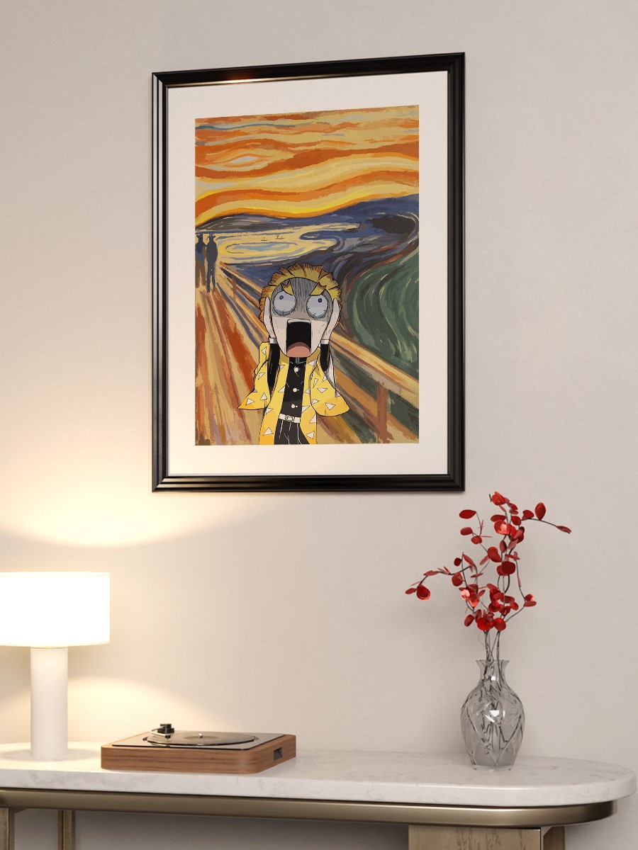 Zenitsu The Scream Anime Poster Çerçevesiz Yüksek Kalite Anime Duvar Poster
