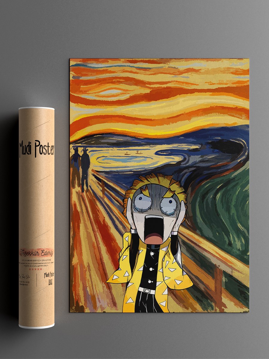 Zenitsu The Scream Anime Poster Çerçevesiz Yüksek Kalite Anime Duvar Poster