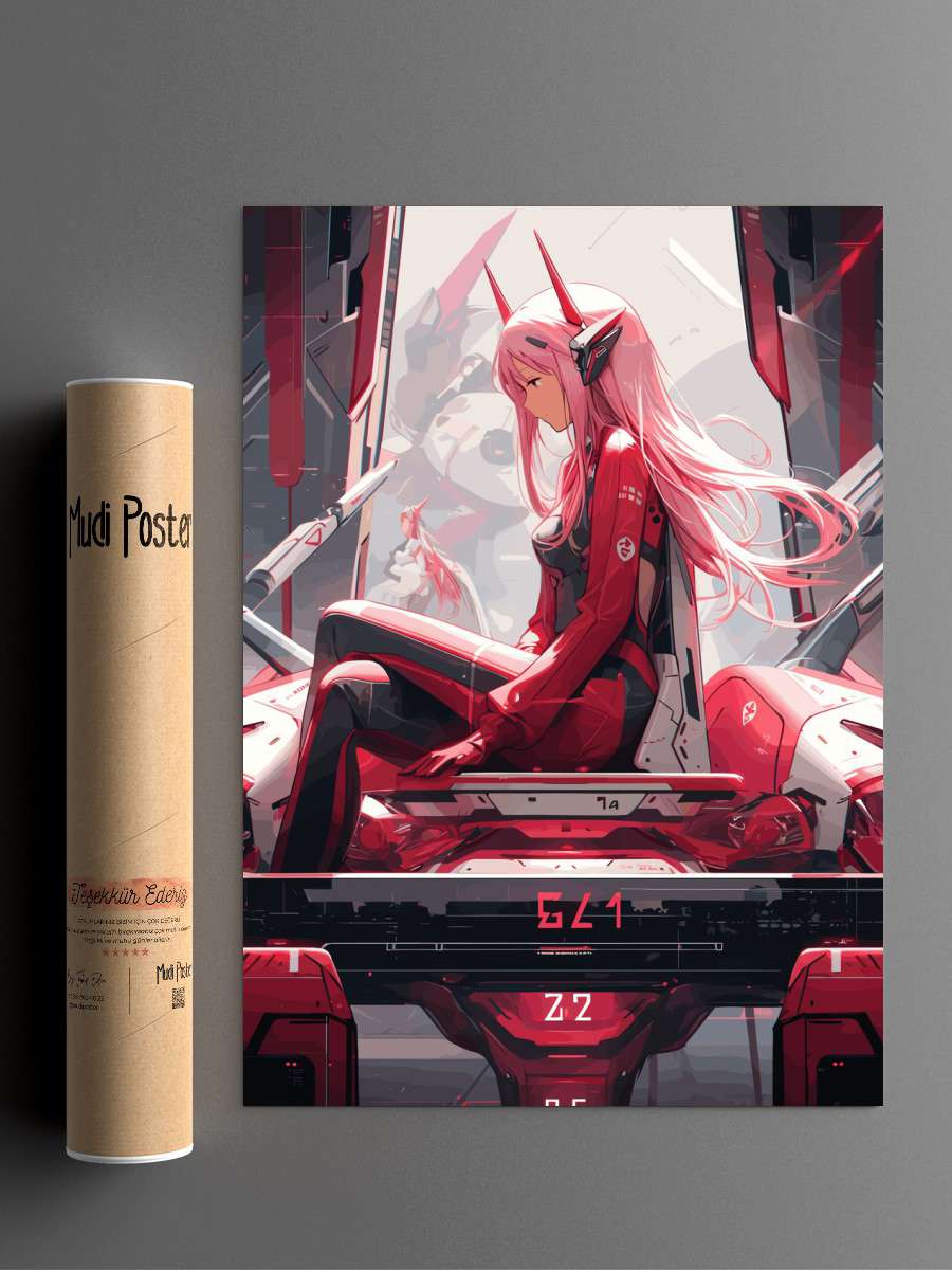 Zero Two Darling Franxx Anime Poster Çerçevesiz Yüksek Kalite Anime Duvar Poster