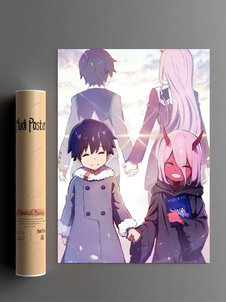 Zero Two Hiro Anime Poster Çerçevesiz Yüksek Kalite Anime Duvar Poster