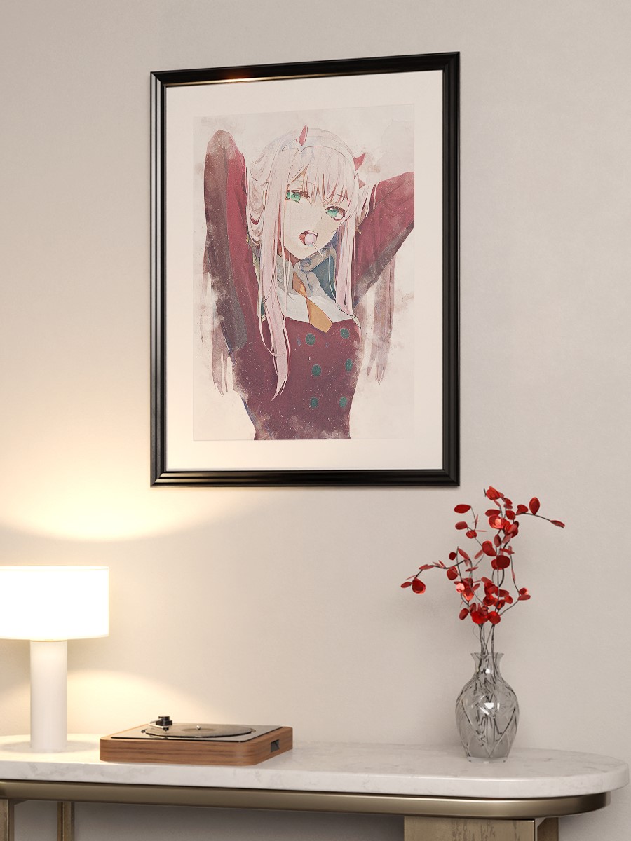 Zero Two Anime Poster Çerçevesiz Yüksek Kalite Anime Duvar Poster