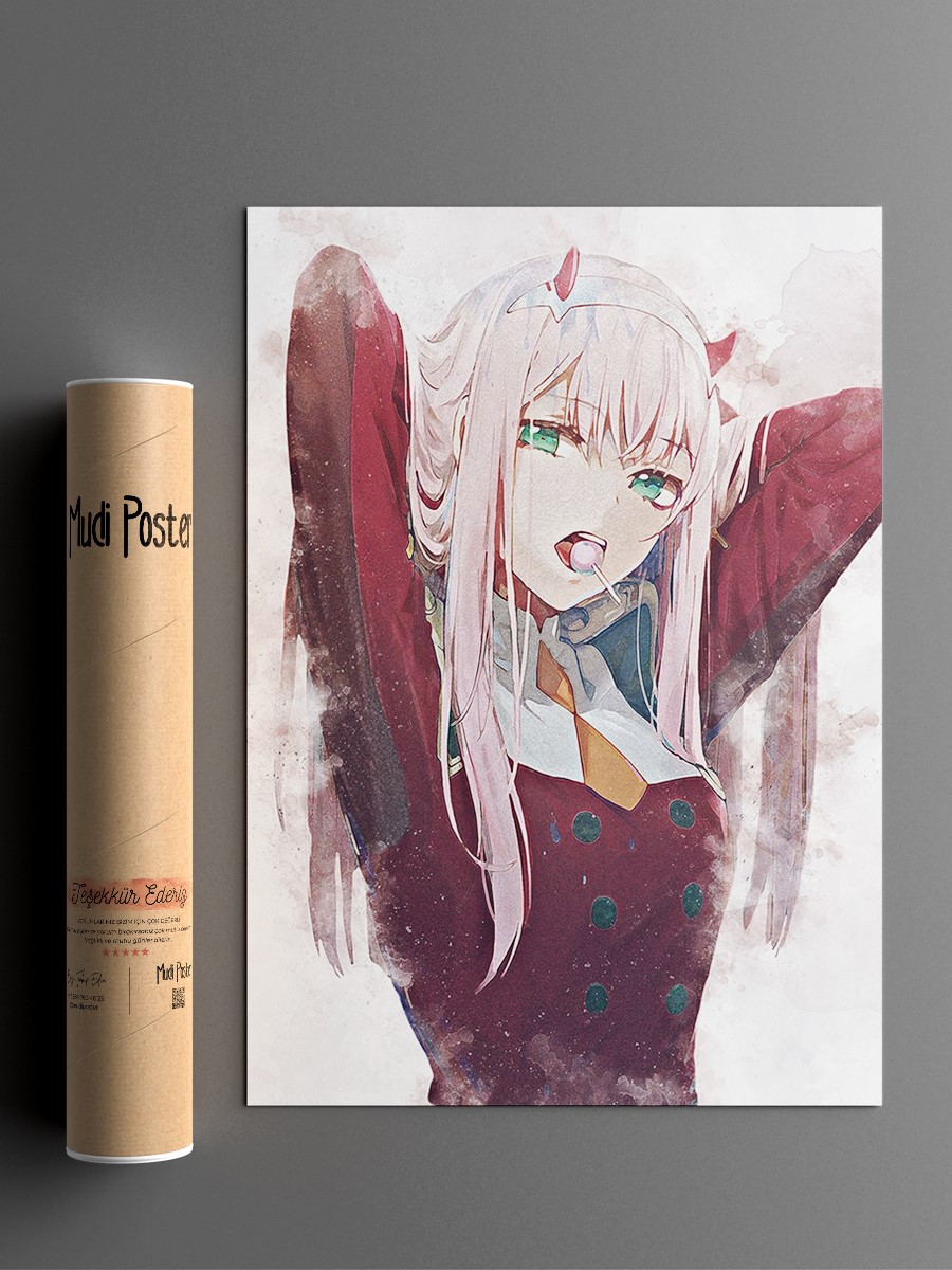 Zero Two Anime Poster Çerçevesiz Yüksek Kalite Anime Duvar Poster